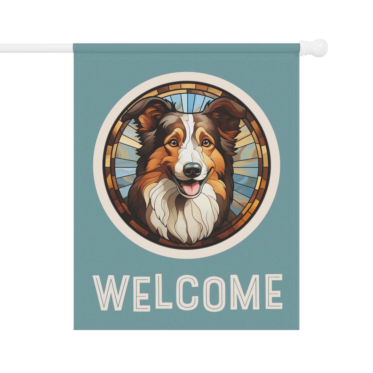 Collie Welcome 2-Sided Garden & House Flag/Banner