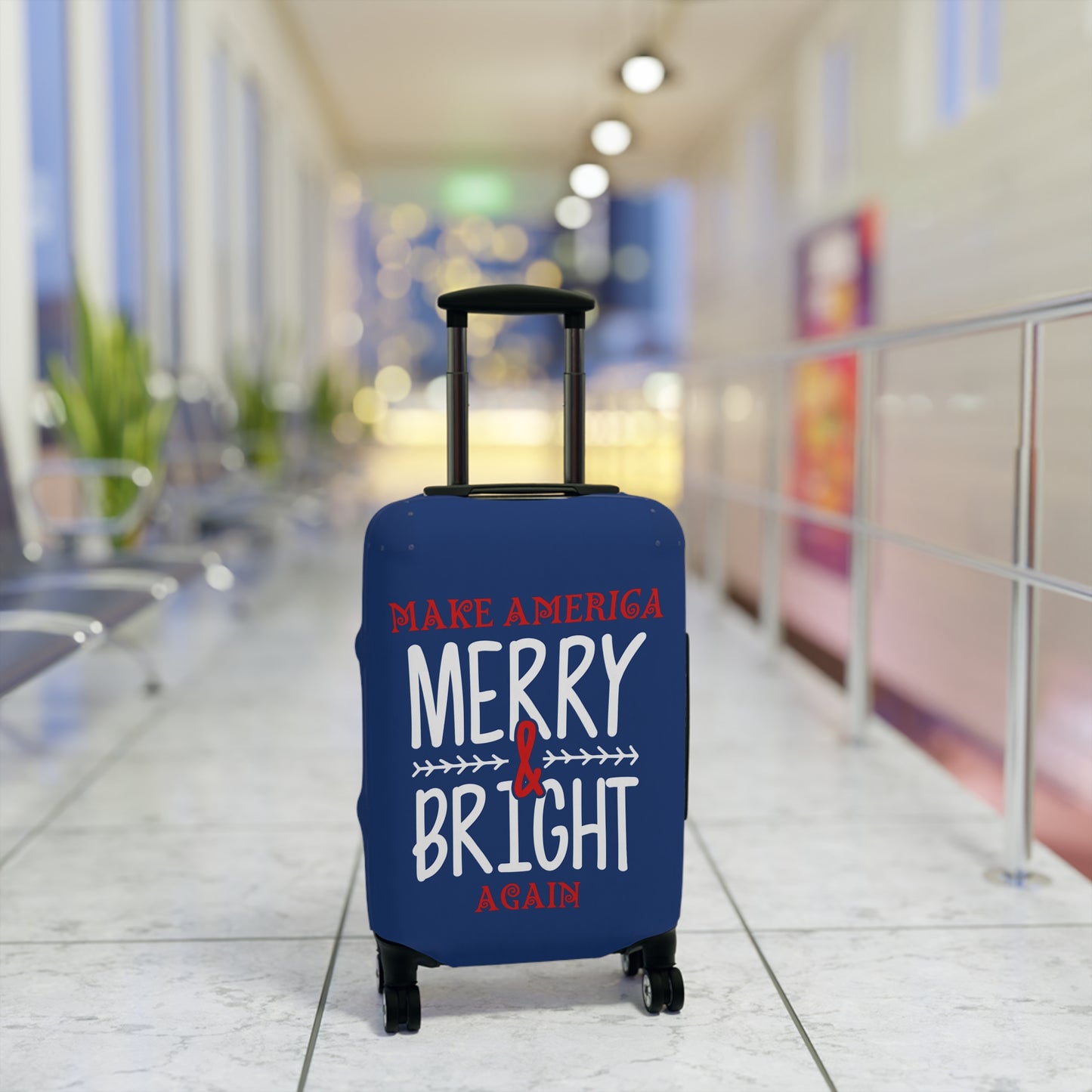 Bold Make America Merry & Bright Again Royal Luggage Cover