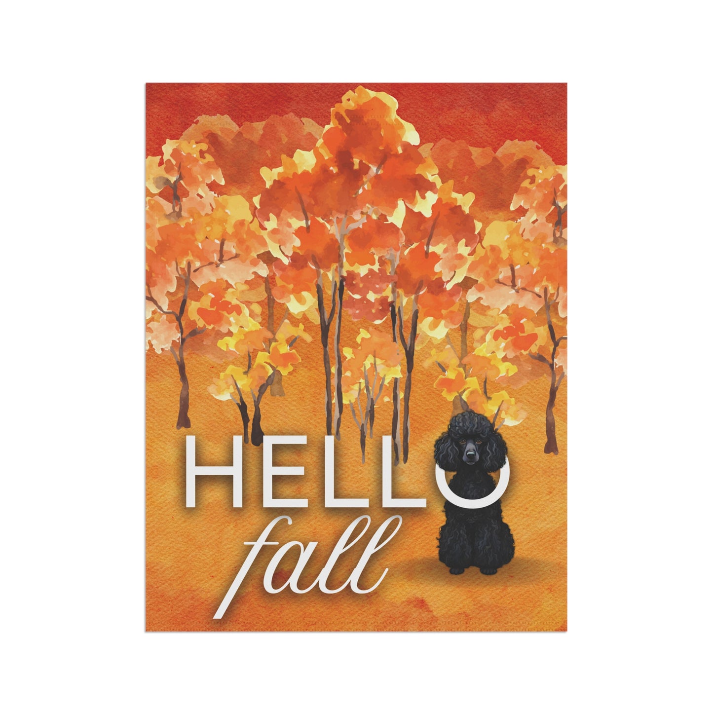 Standard Poodle Hello Fall 2-Sided Garden & House Flag/Banner