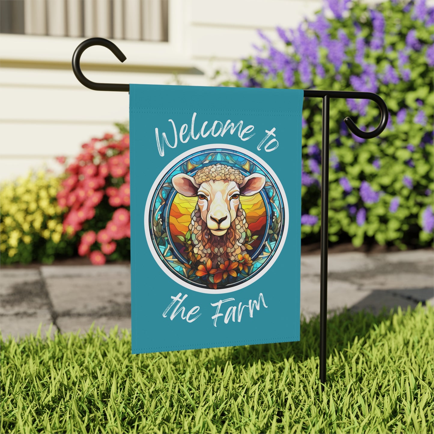 Welcome to the Farm Sheep 2-Sided Garden & House Flag/Banner