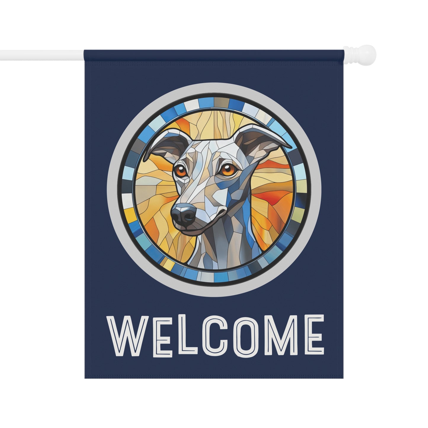 Whippet Welcome 2-Sided Garden & House Flag/Banner