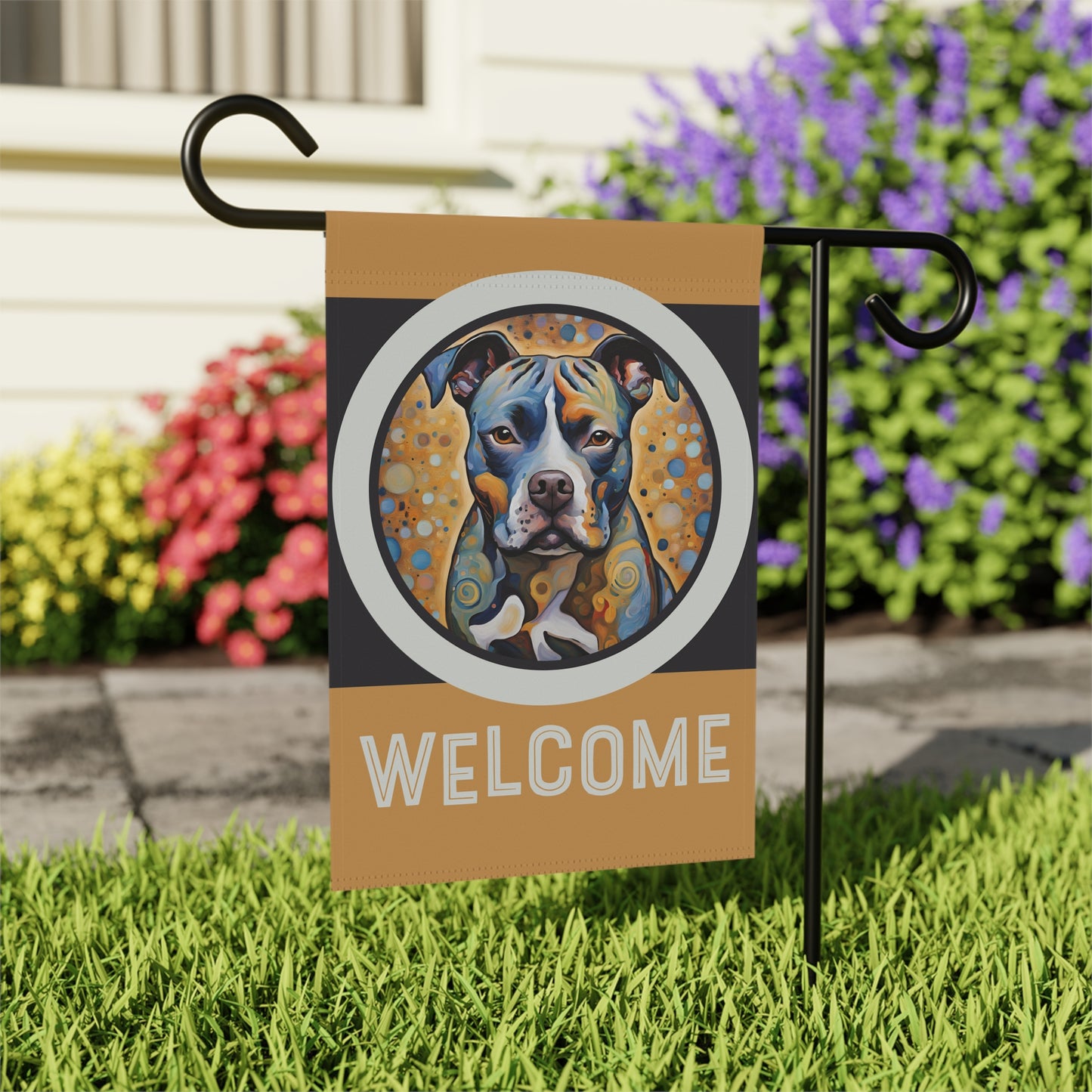 Staffordshire Bull Terrier Welcome 2-Sided Garden & House Flag/Banner