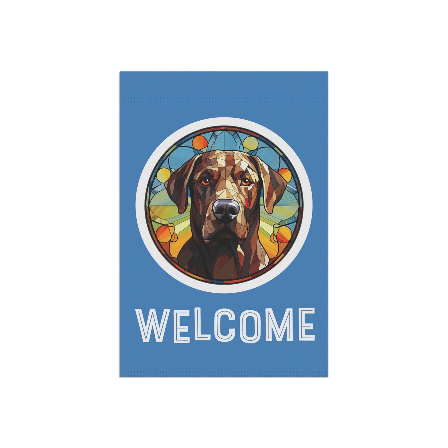 Chocolate Labrador Retriever Welcome 2-Sided Garden & House Flag/Banner