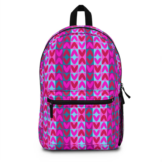 Vibbing Hearts Backpack Modern Bright Backpack with Abstract Heart Pattern