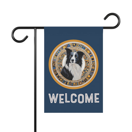 Border Collie Welcome 2-Sided Garden & House Flag/Banner