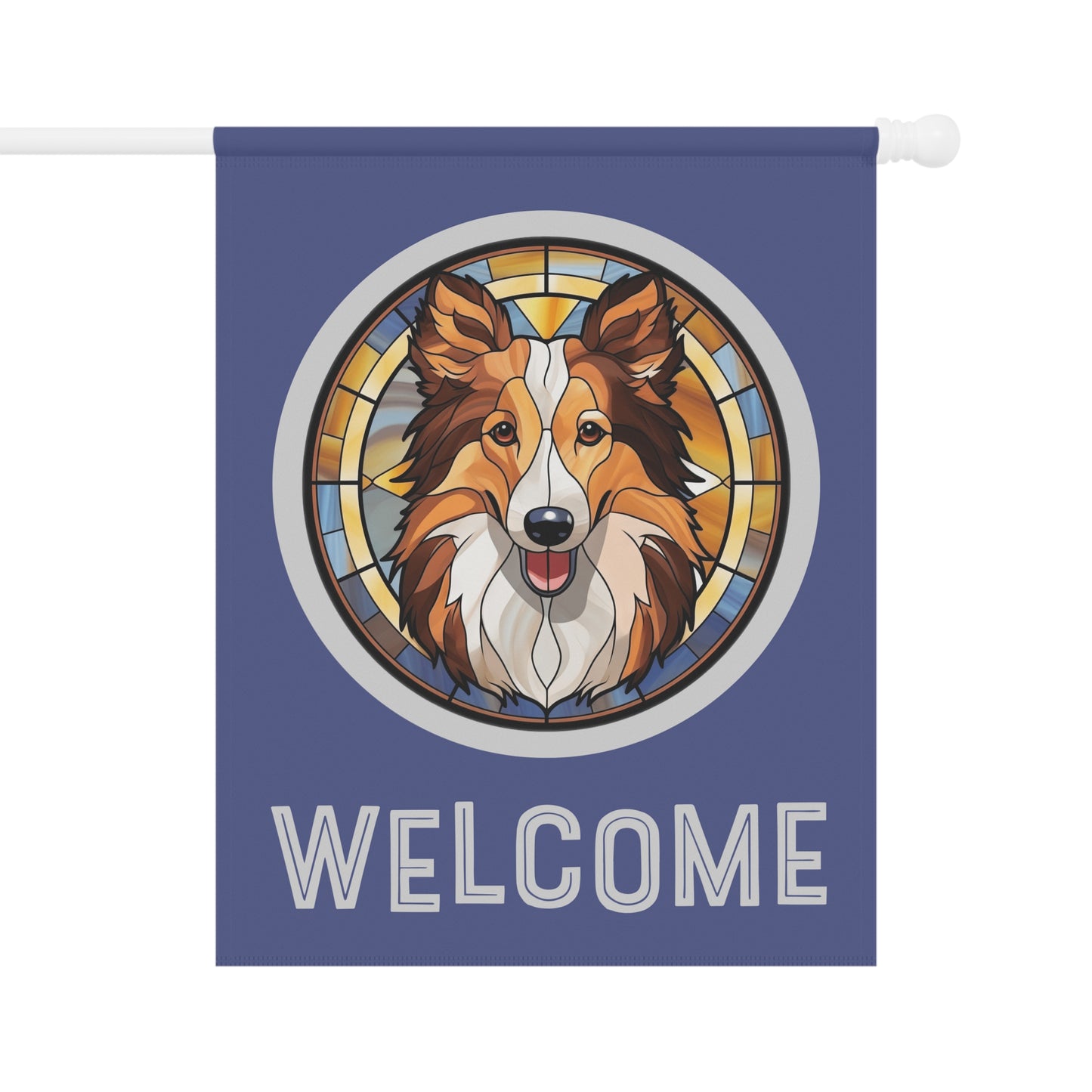 Shetland Sheepdog Welcome 2-Sided Garden & House Flag/Banner