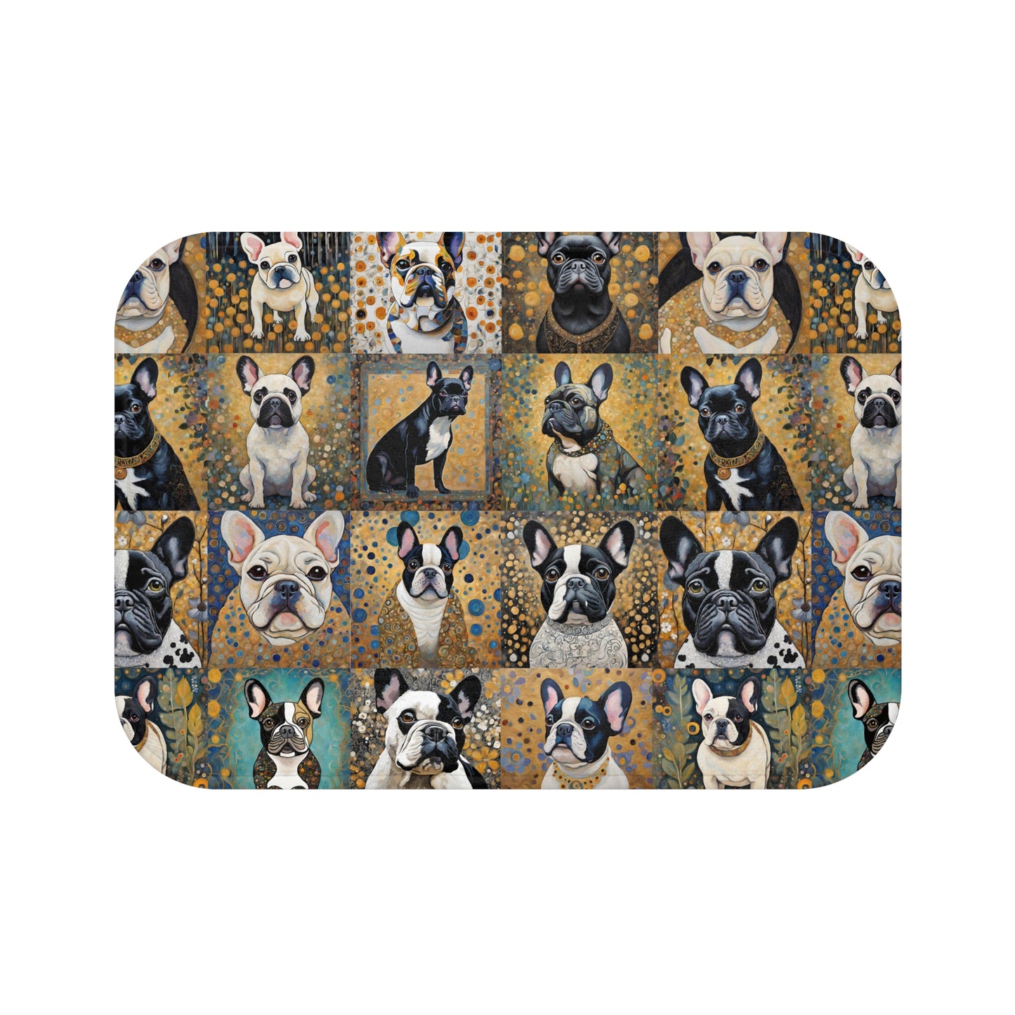 French Bulldog Collage Bath Mat