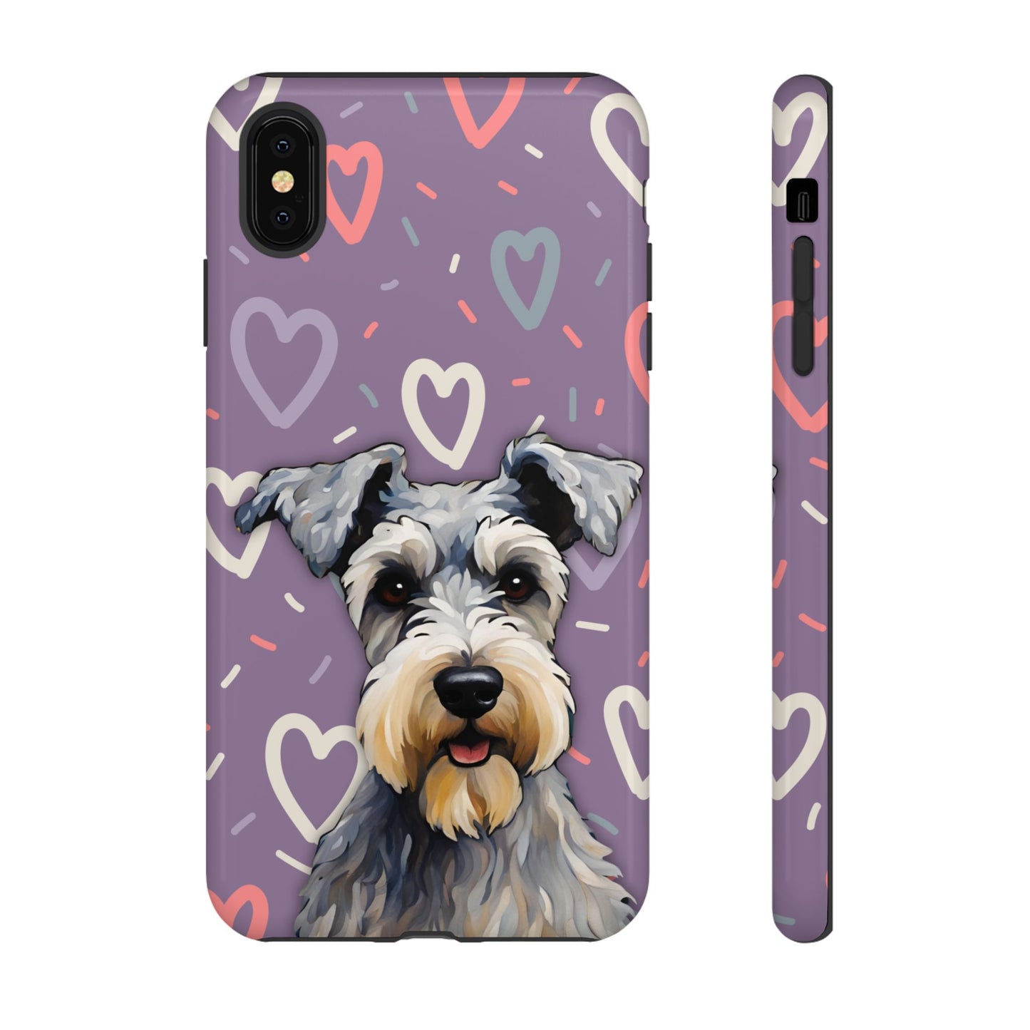 Miniature Schnauzer Love iPhone Samsung Galaxy Google Pixel Glossy Tough Case