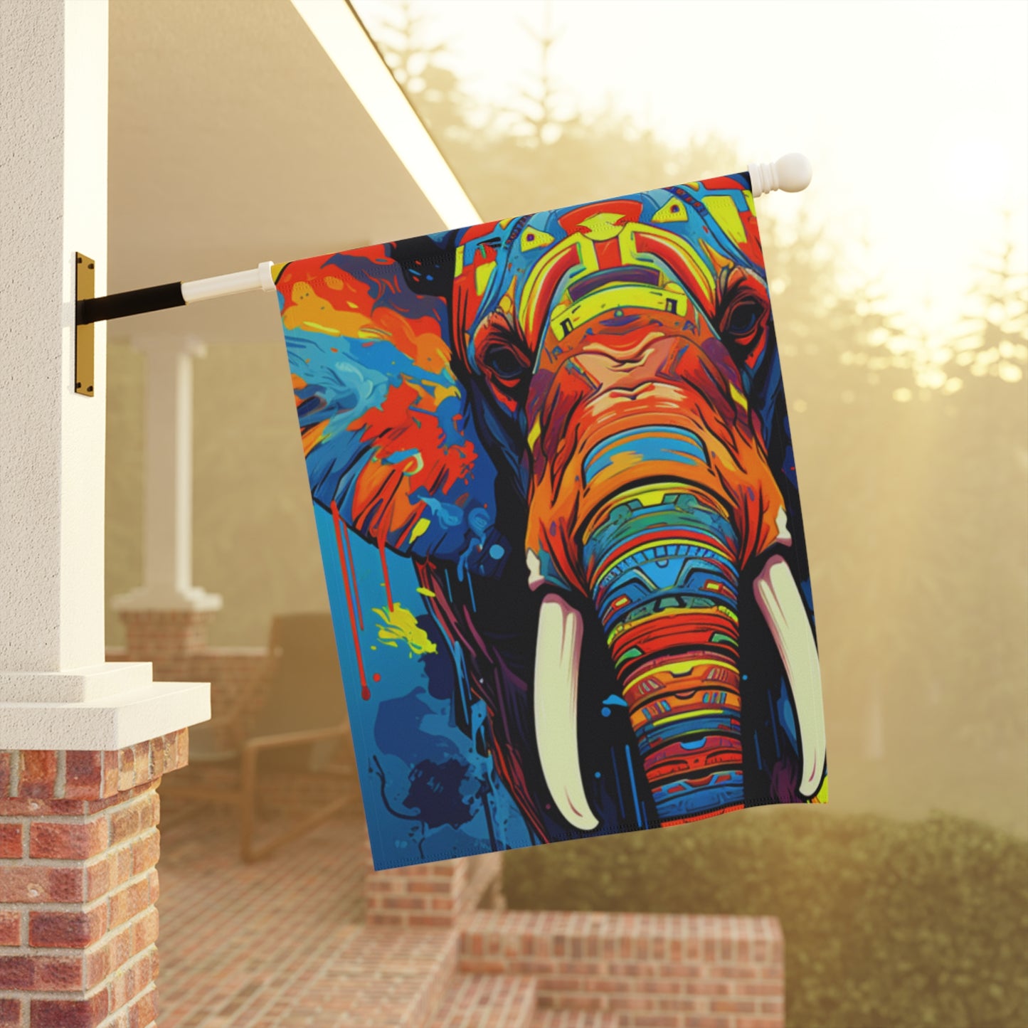 Just For the Helephant Abstract 2-Sided Garden & House Flag/Banner