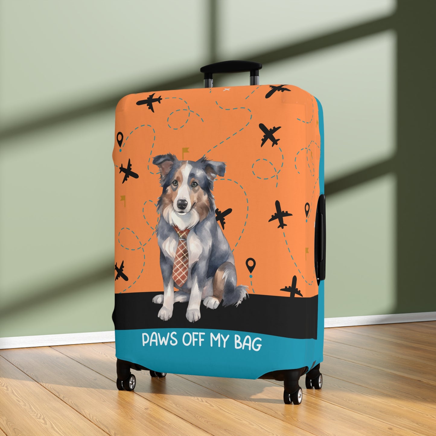 Border Collie in Tie Paws Off My Bag Luggage Cover