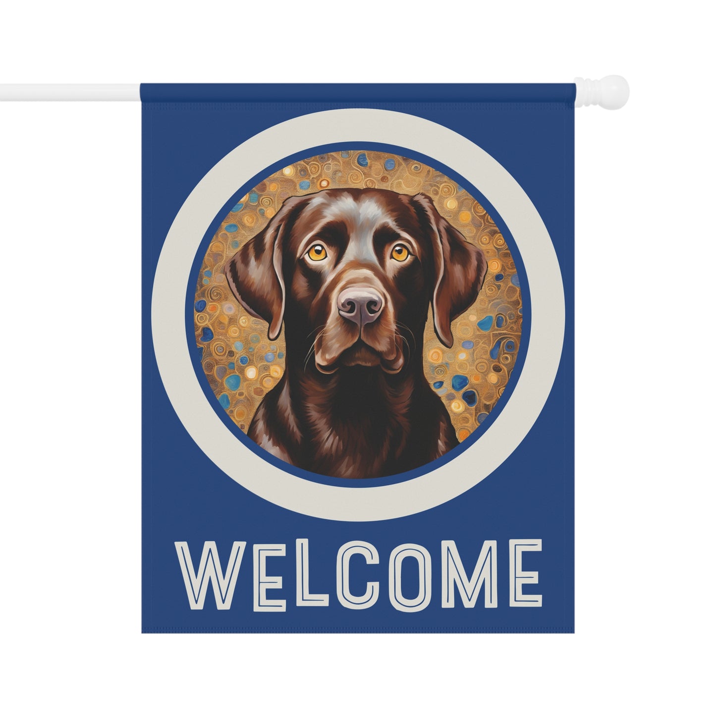 Chocolate Labrador Welcome 2-Sided Garden & House Flag/Banner