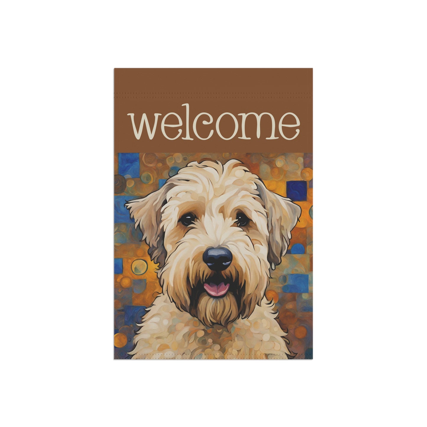 Wheaten Terrier Welcome 2-Sided Garden & House Flag/Banner