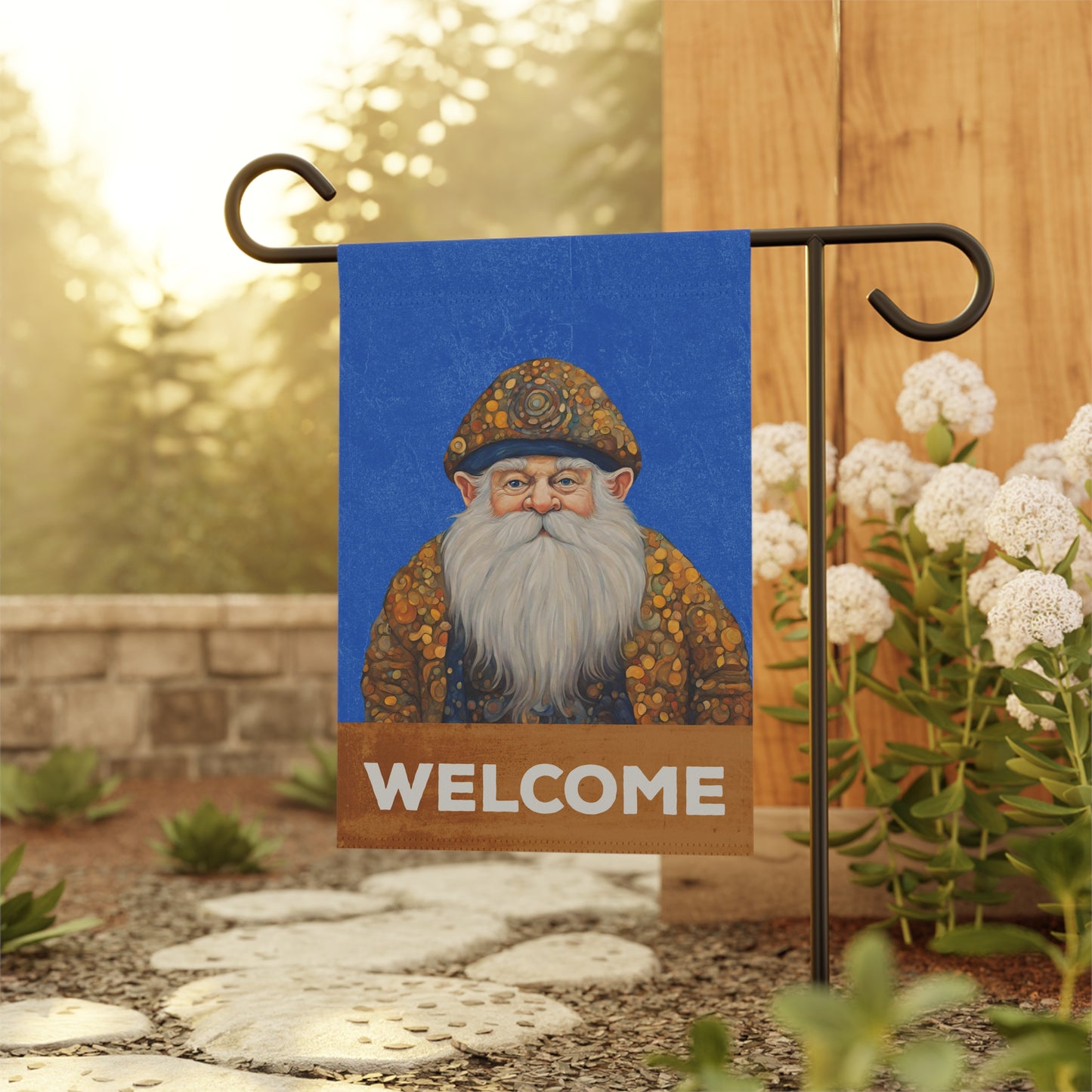 Gnome Welcome 2-Sided Garden & House Flag/Banner