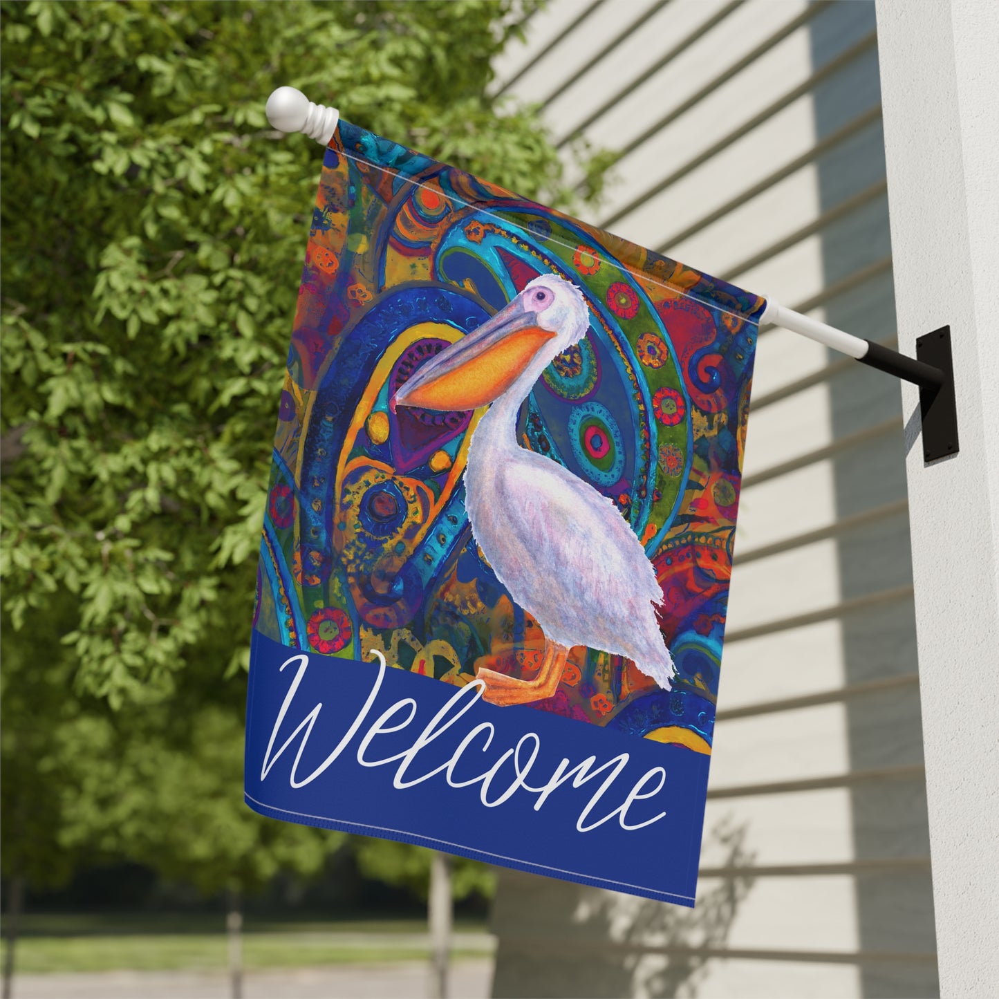 Pelican Welcome 2-Sided Garden & House Flag/Banner