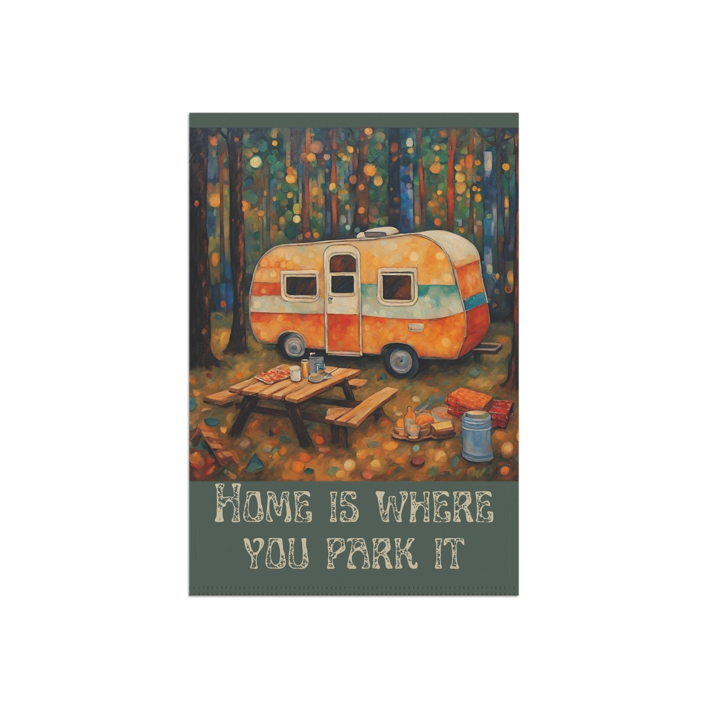 Home is Where You Park It Camping 2-Sided Garden & House Flag/Banner