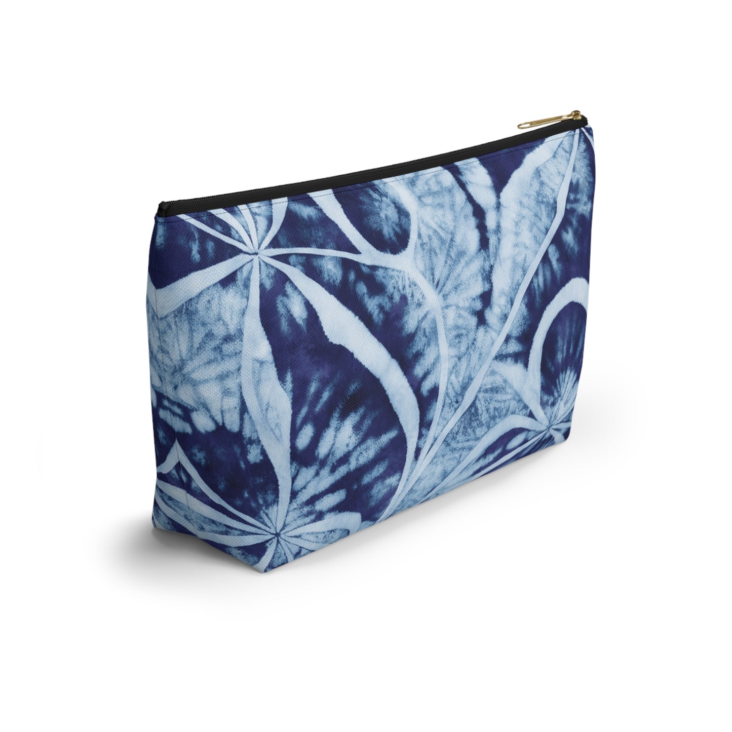 Shibori Indigo Accessory Pouch w T-bottom