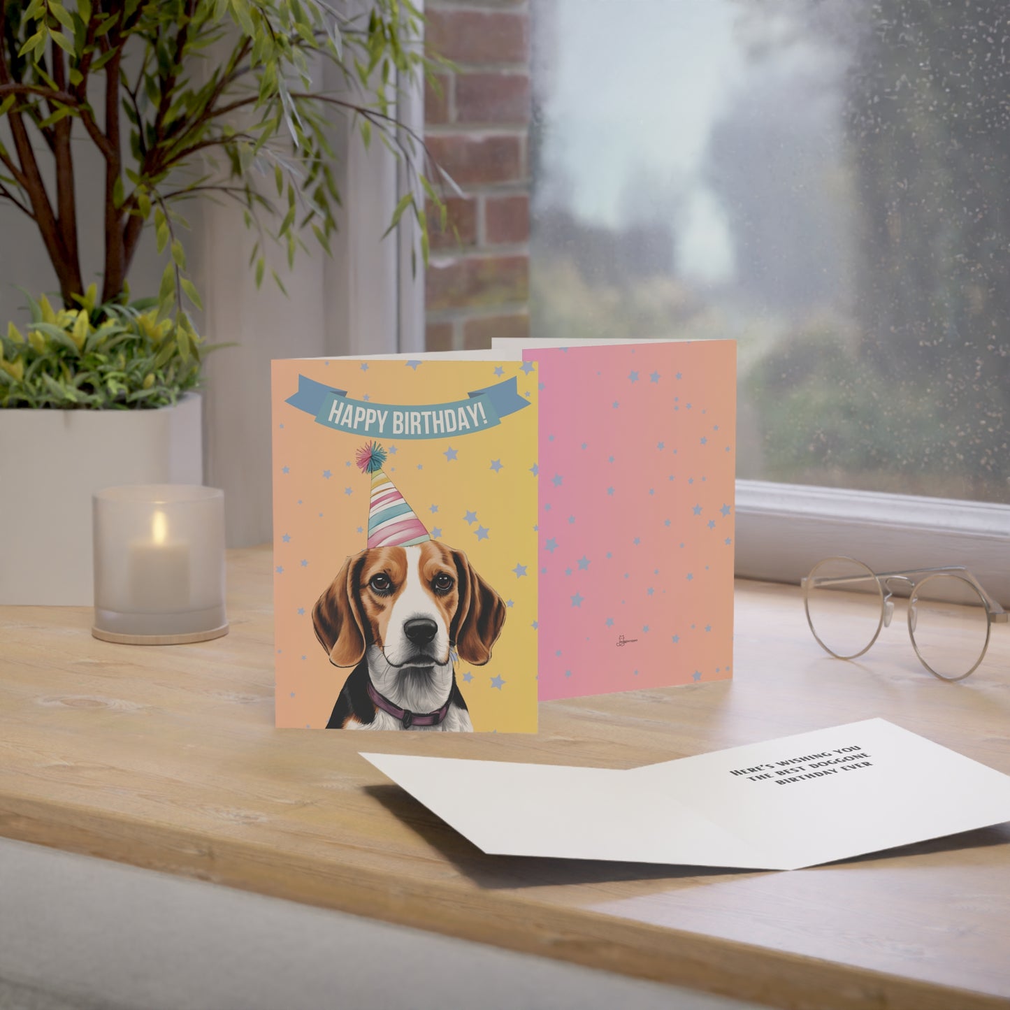 Beagle Happy Birthday 5 x 7 Greeting Cards (10 Pack)