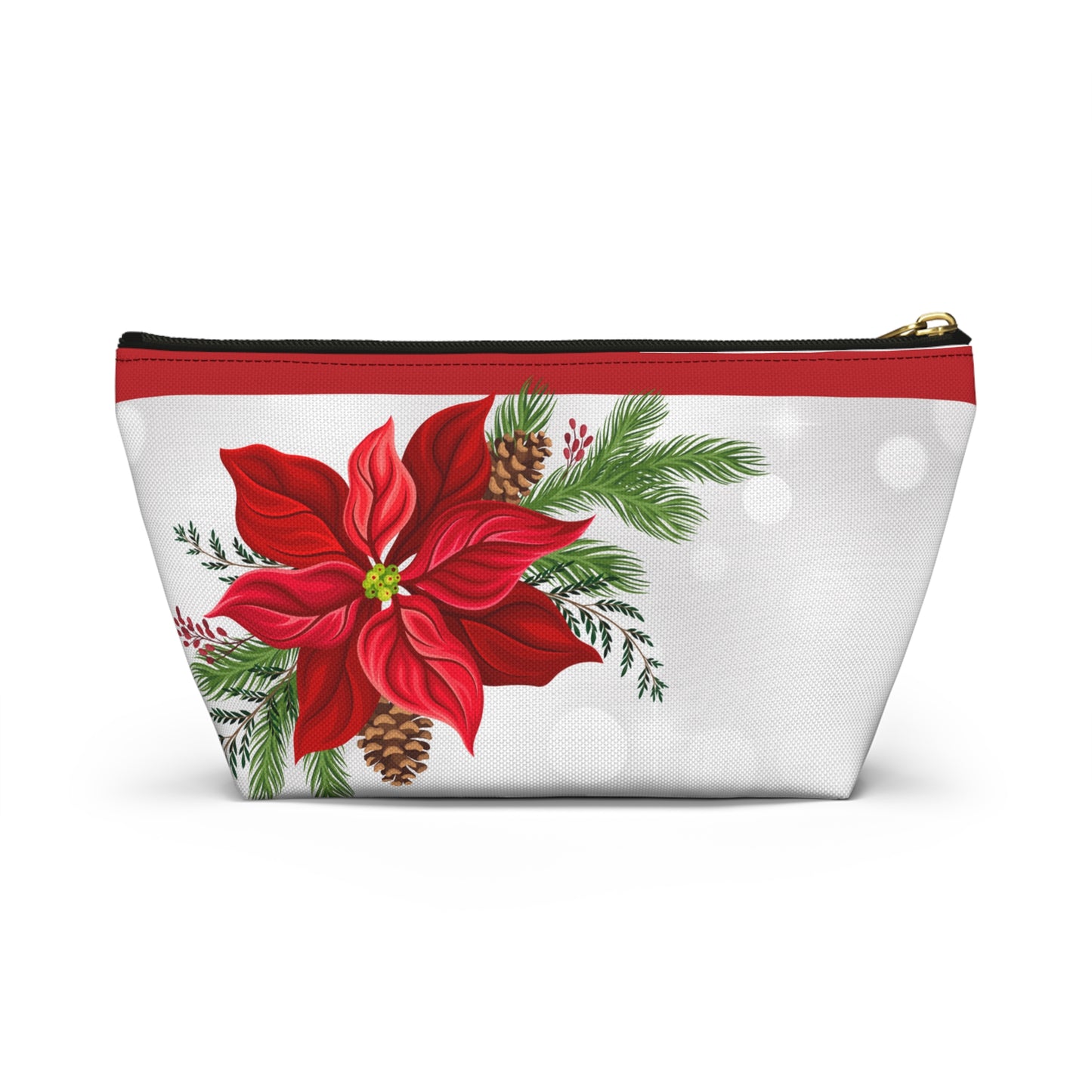 Big Poinsettia Accessory Pouch w T-bottom