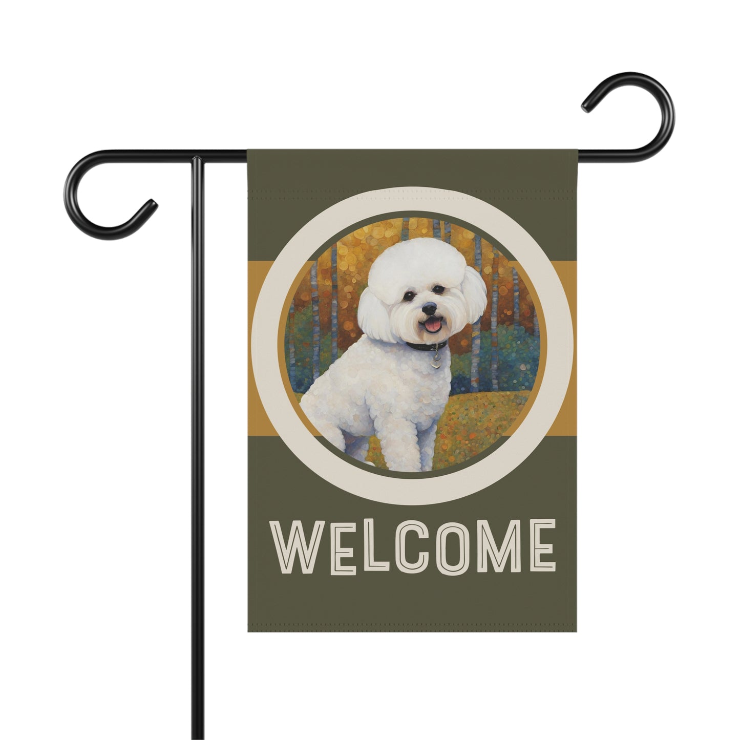 Bichon Frise Welcome 2-Sided Garden & House Flag/Banner