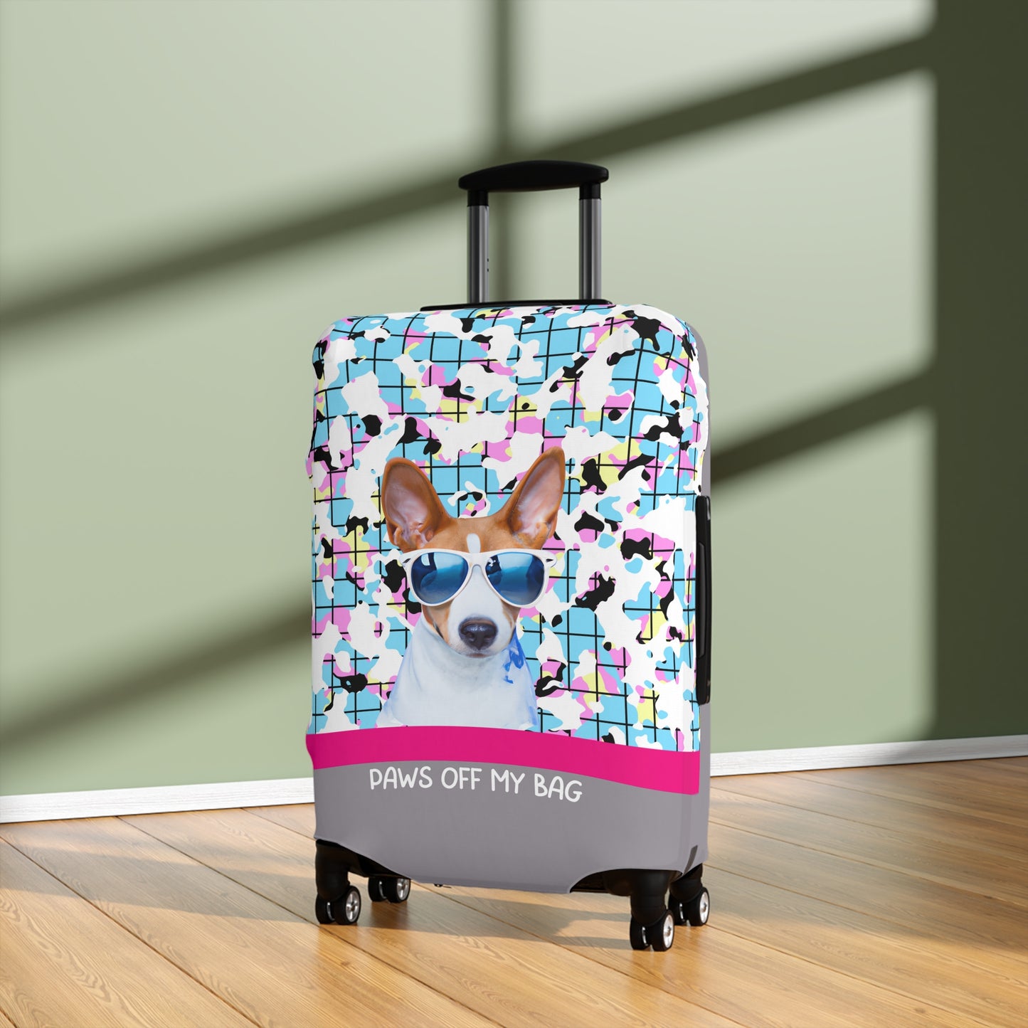 Basenji In Glasses Paws Off My Bag Luggage Cover