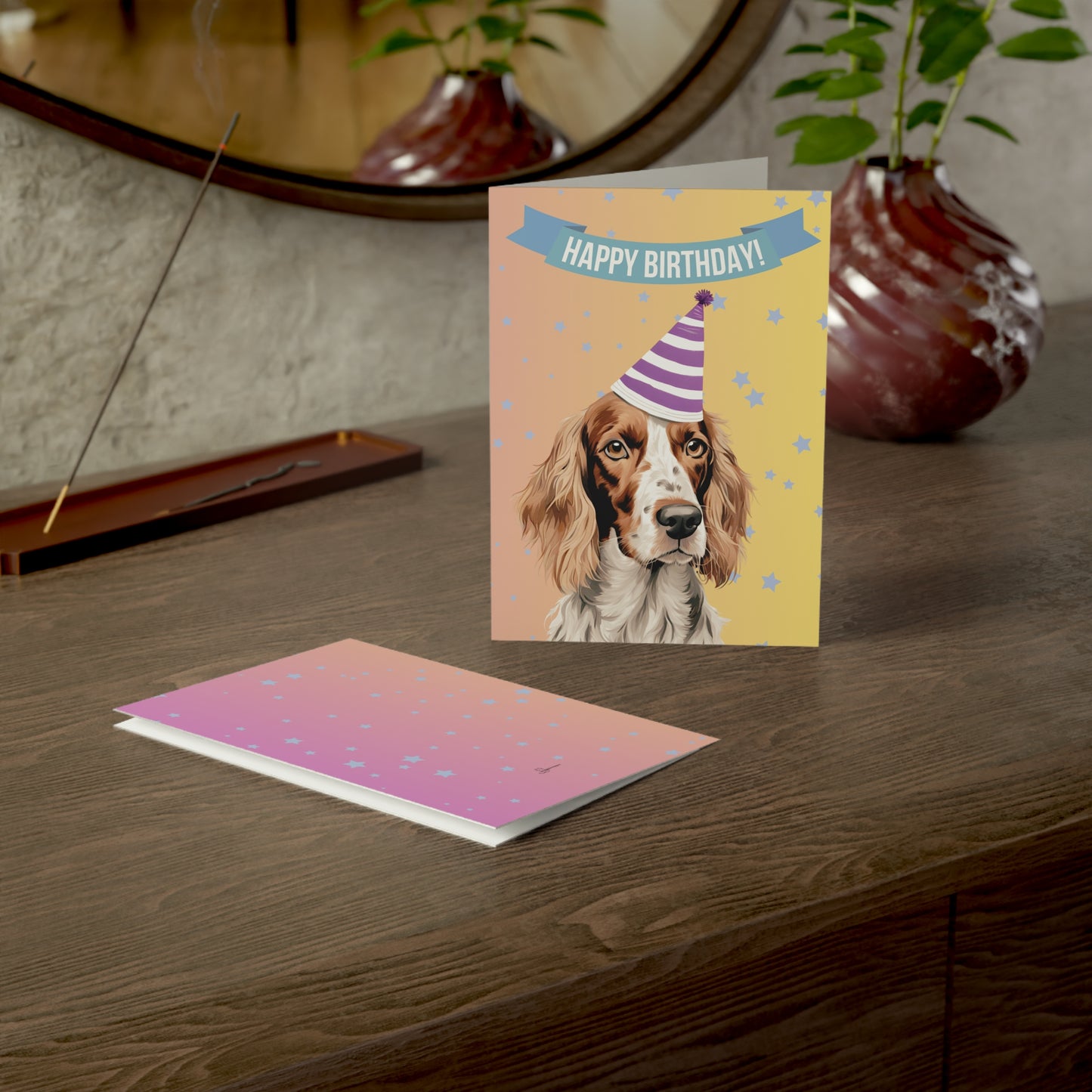 English Setter Happy Birthday 5 x 7 Greeting Cards (10 Pack)