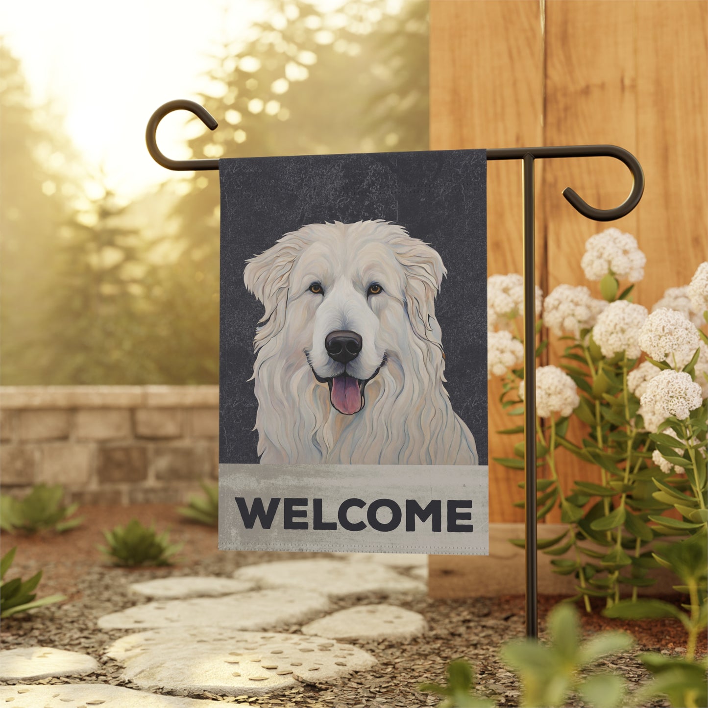 Great Pyrenees Welcome 2-Sided Garden & House Flag/Banner