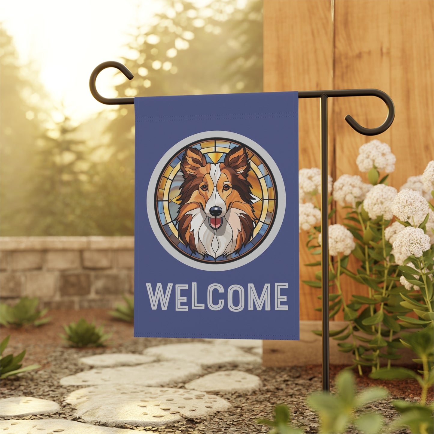 Shetland Sheepdog Welcome 2-Sided Garden & House Flag/Banner