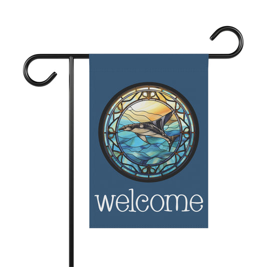 Manta Ray Welcome 2-Sided Garden & House Flag/Banner