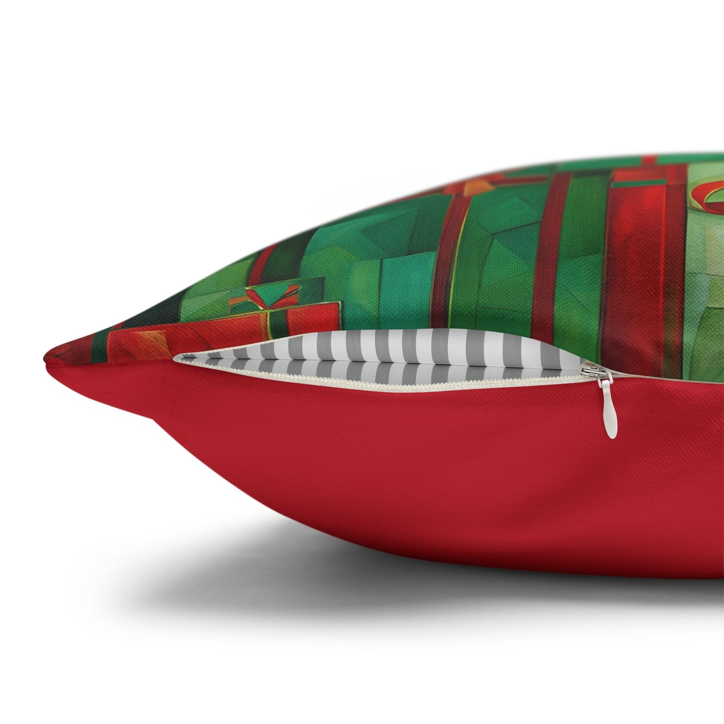 All Wrapped Up Holiday Square Poly Canvas Pillowcase