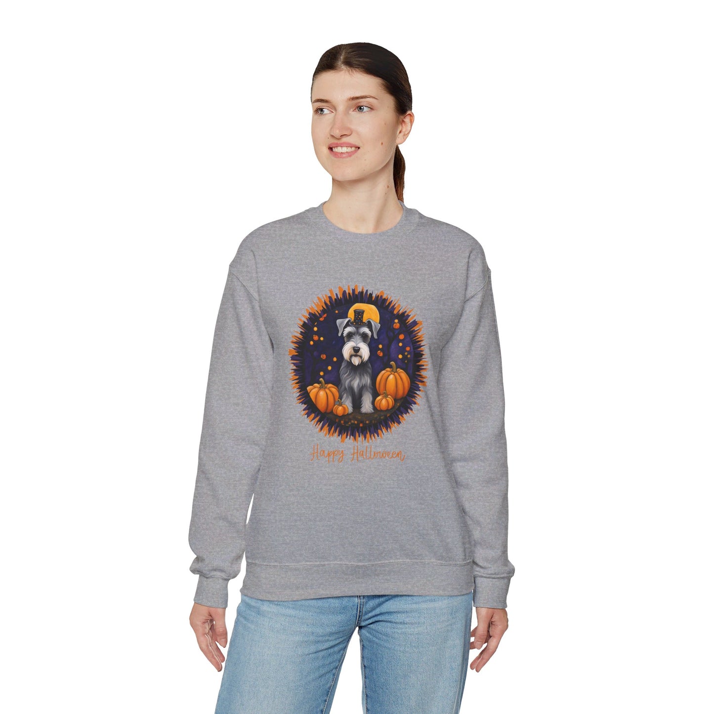 Miniature Schnauzer Halloween Unisex Heavy Blend™ Crewneck Sweatshirt