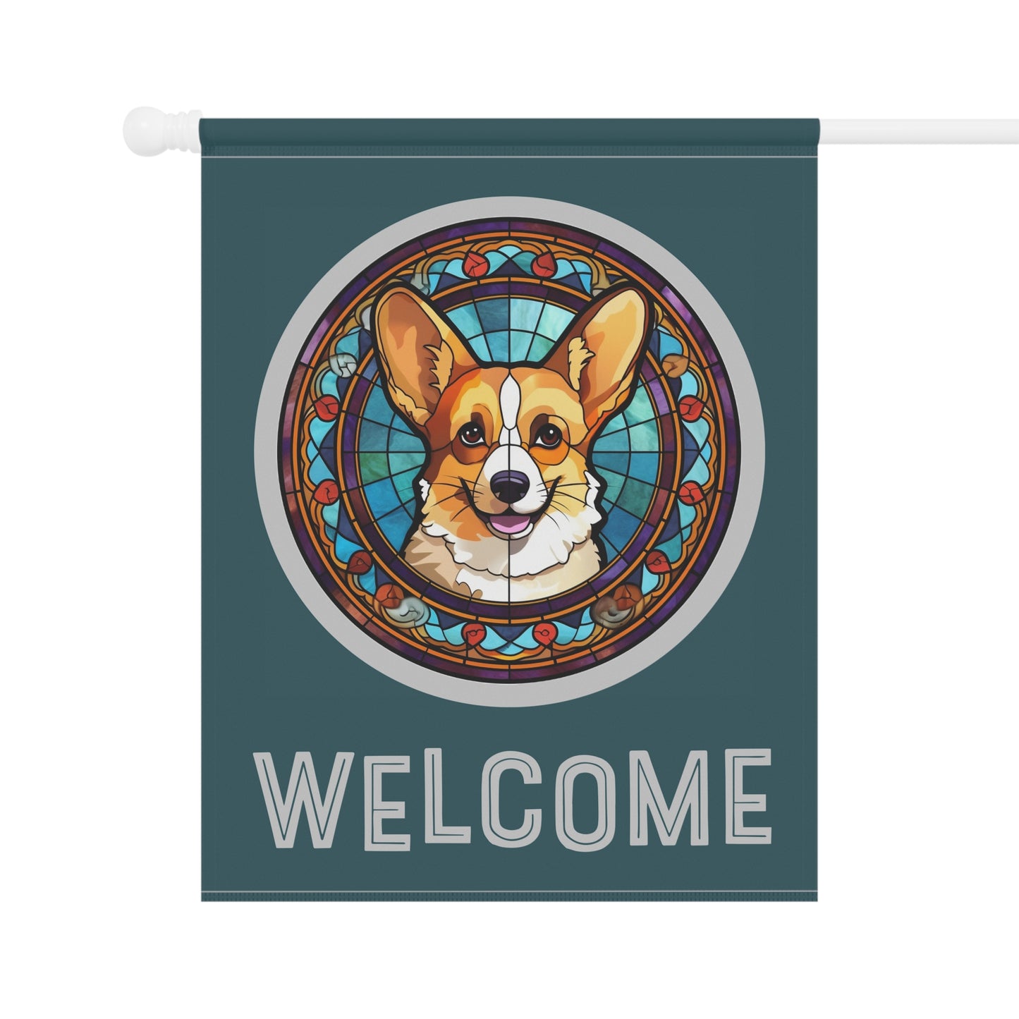 Corgi Welcome 2-Sided Garden & House Flag/Banner