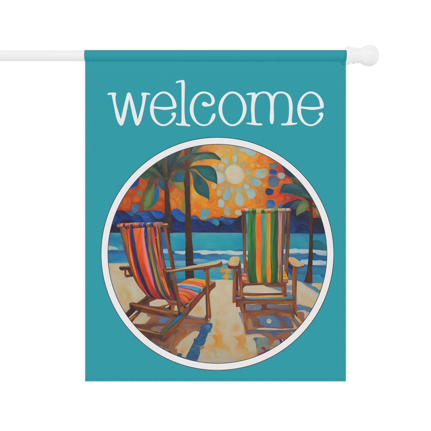 Beachside Welcome 2-Sided Garden & House Flag/Banner