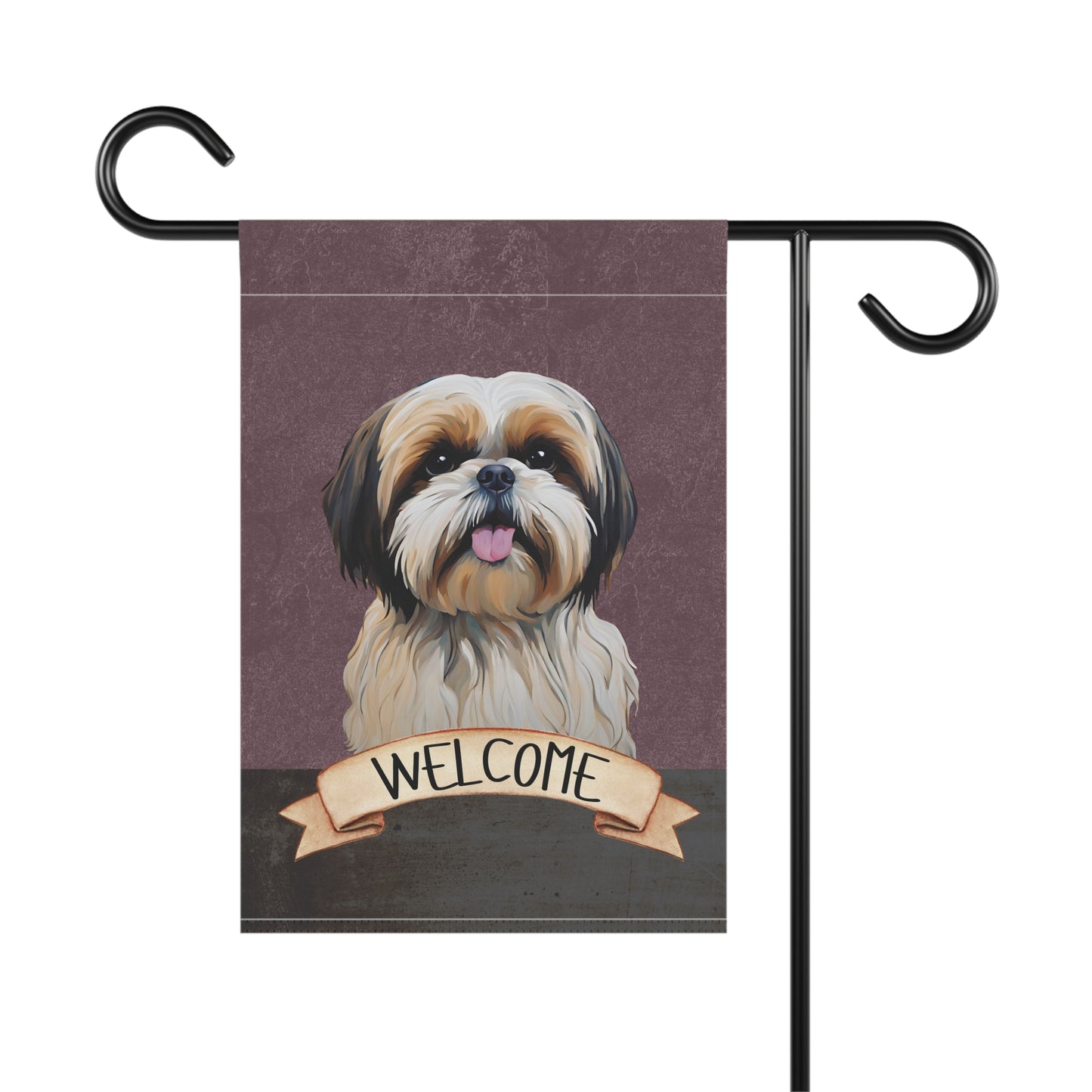 Shih Tzu Welcome 2-Sided Garden & House Flag/Banner