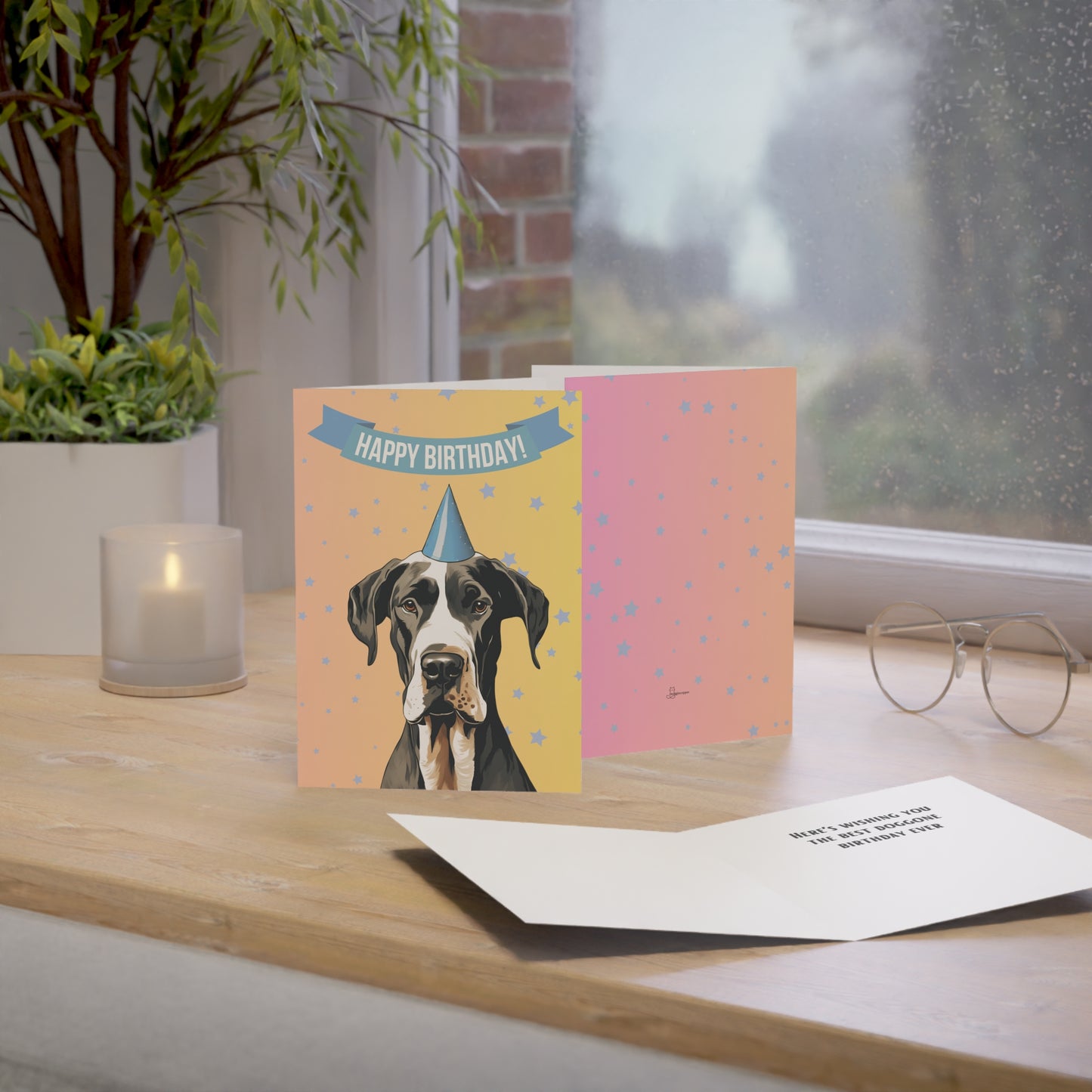 Great Dane Happy Birthday 5 x 7 Greeting Cards (10 Pack)