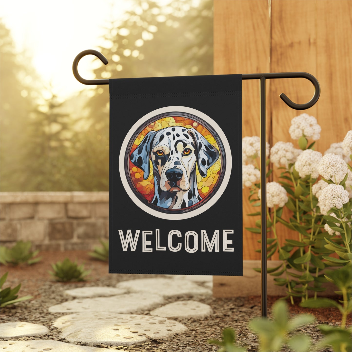 Dalmatian Welcome 2-Sided Garden & House Flag/Banner