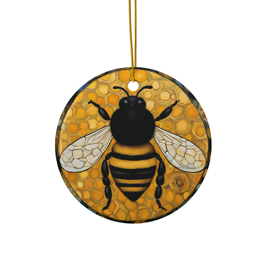 Bee 3" Ceramic Ornaments, 2-Side Print, (1pc, 10pcs)