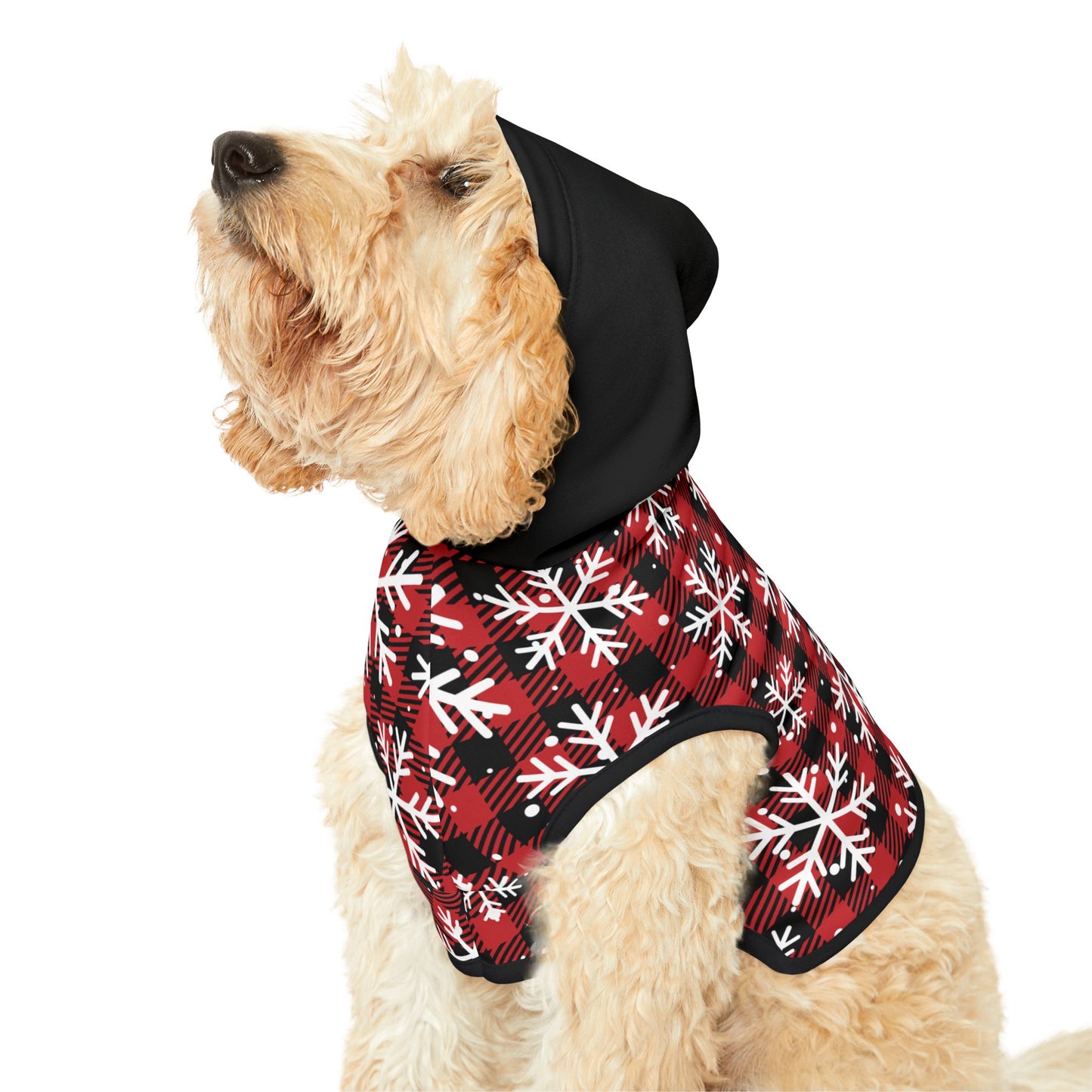 Buffalo Plaid & Snowflakes Pet Hoodie