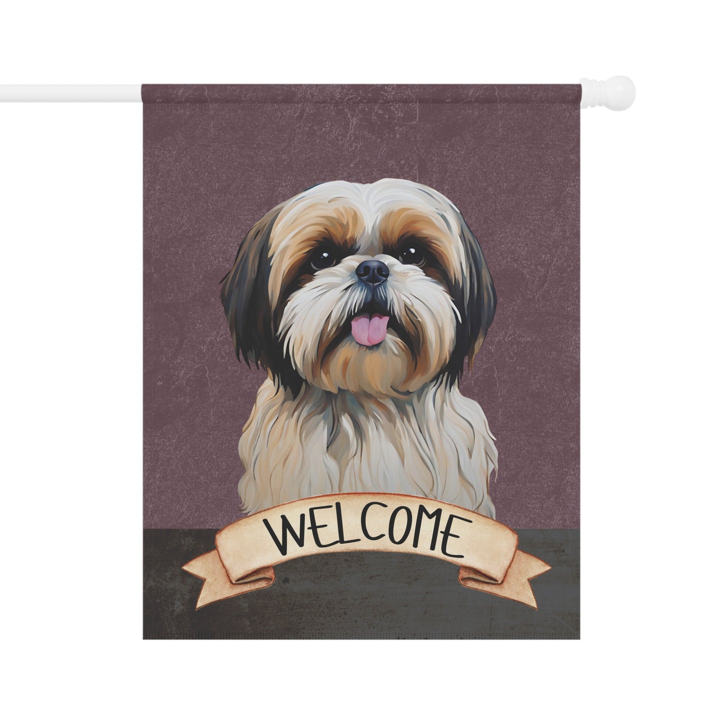 Shih Tzu Welcome 2-Sided Garden & House Flag/Banner