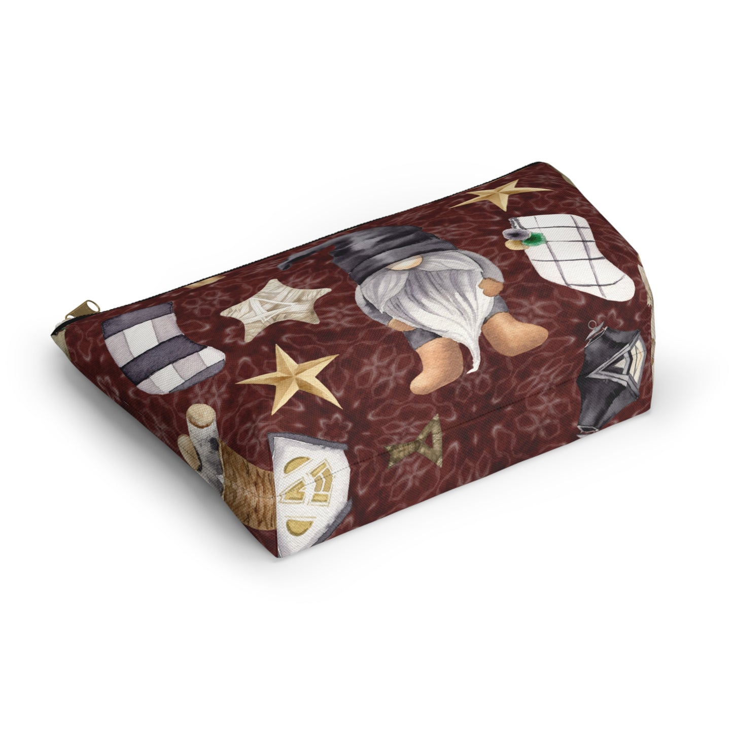 Rustic Gnome Holiday Accessory Pouch w T-bottom