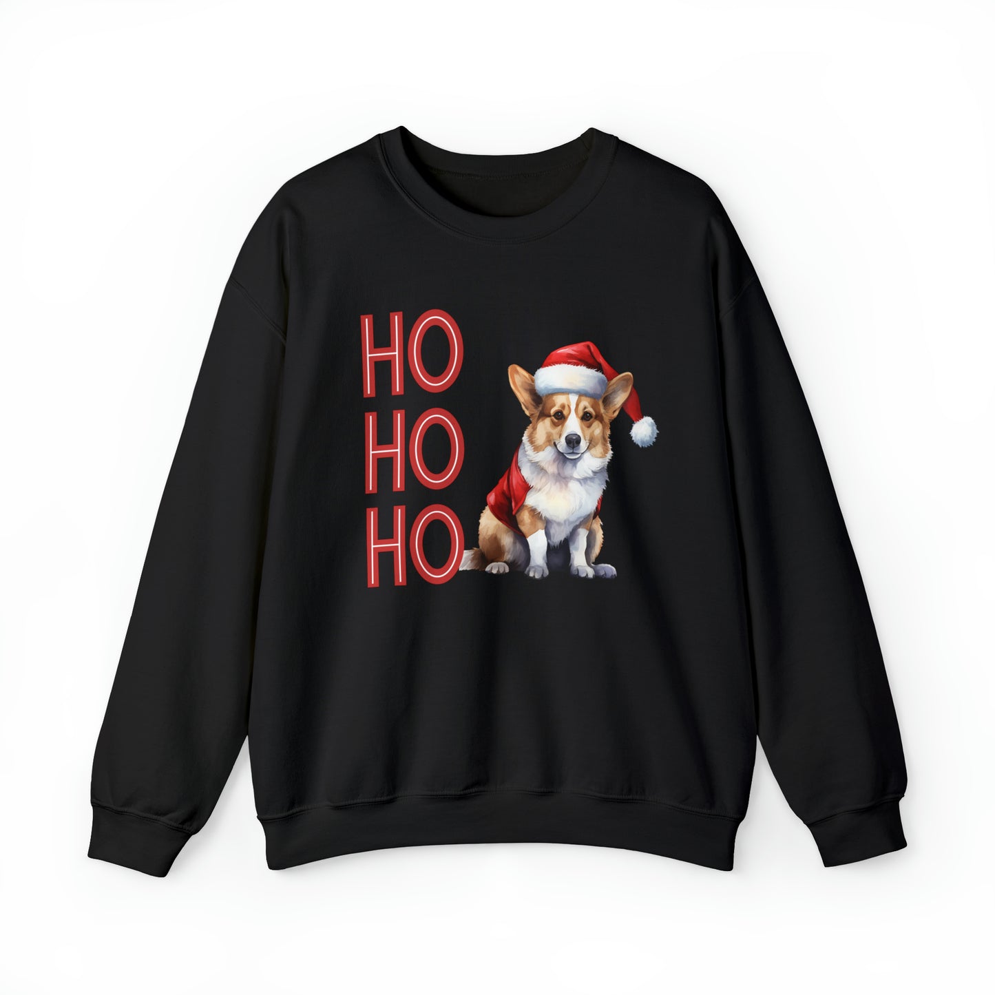 Corgi in Santa Hat Ho Ho Ho Unisex Heavy Blend™ Crewneck Sweatshirt