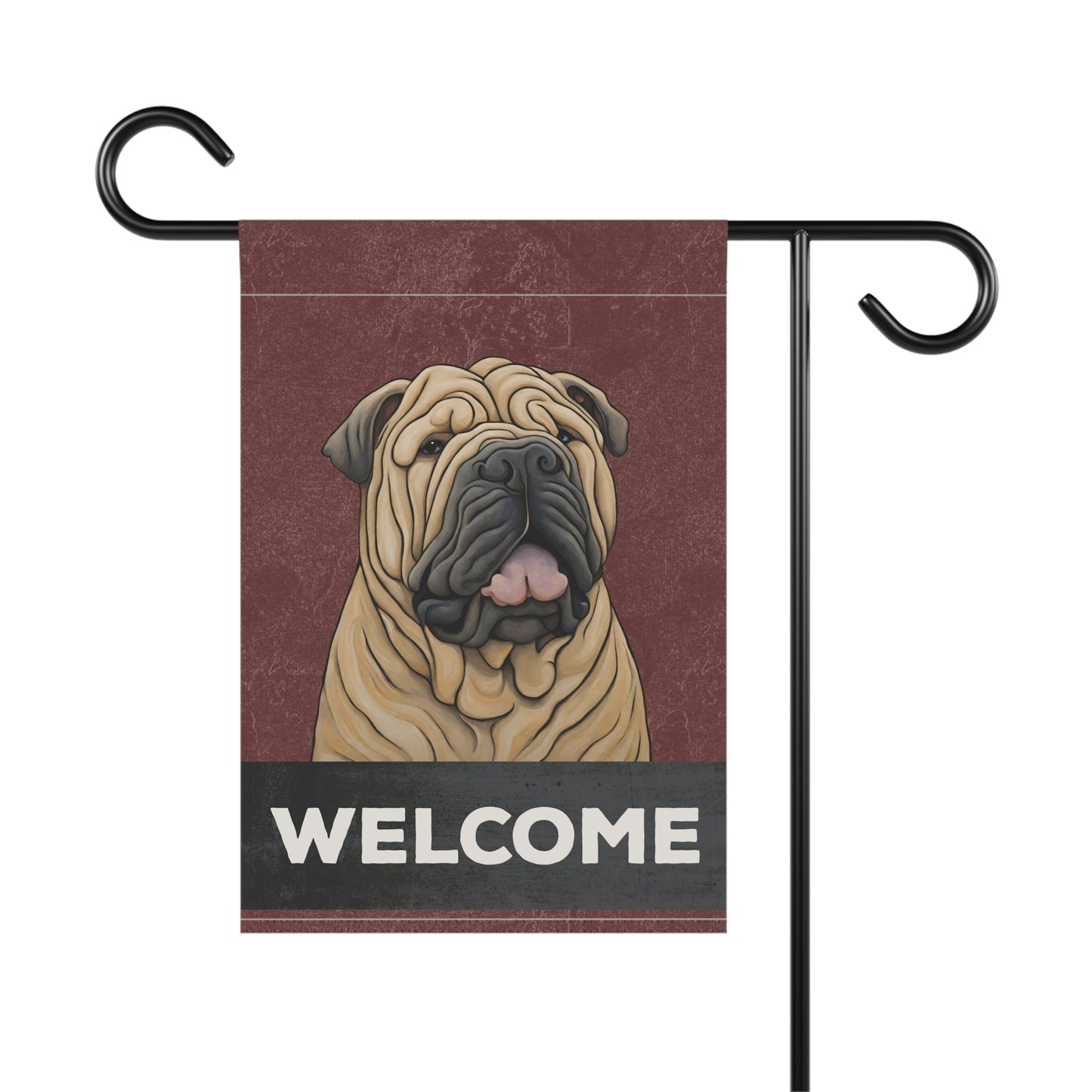 Shar Pei Welcome 2-Sided Garden & House Flag/Banner