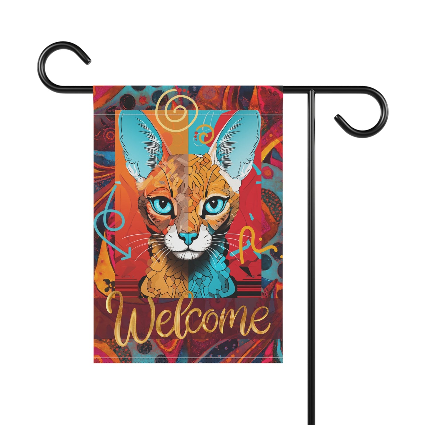 Omni Cat Welcome Maximalist 2-Sided Garden & House Banner