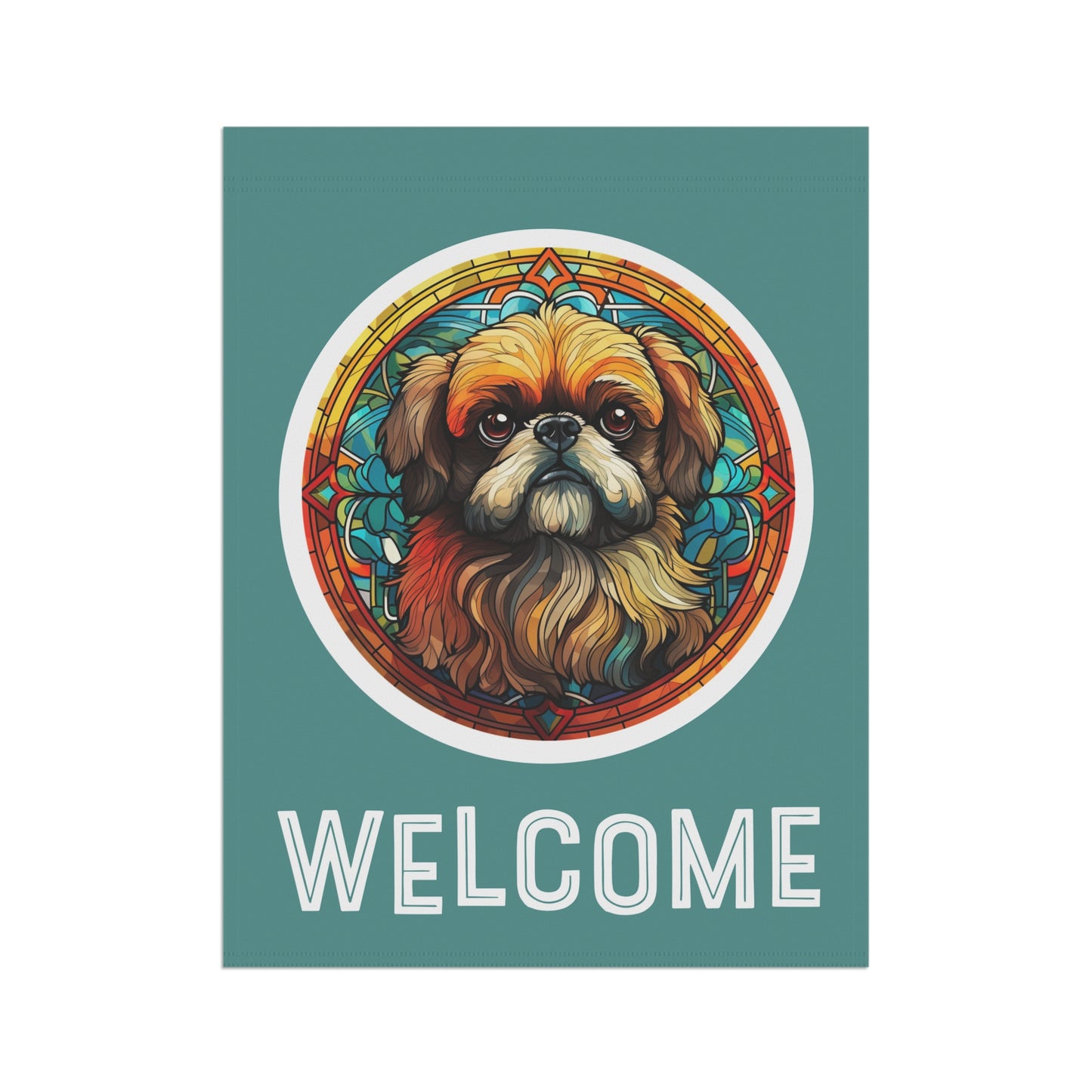 Pekingese Welcome 2-Sided Garden & House Flag/Banner