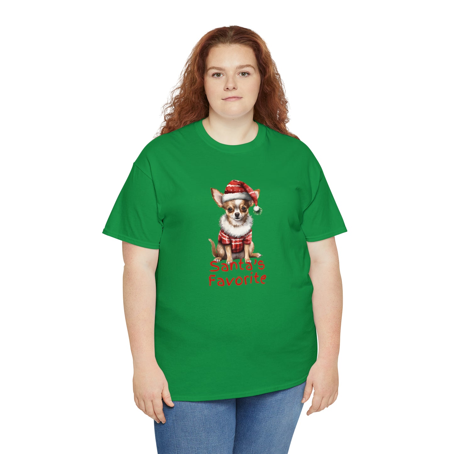 Santa's Favorite Chihuahua Unisex Heavy Cotton Tee