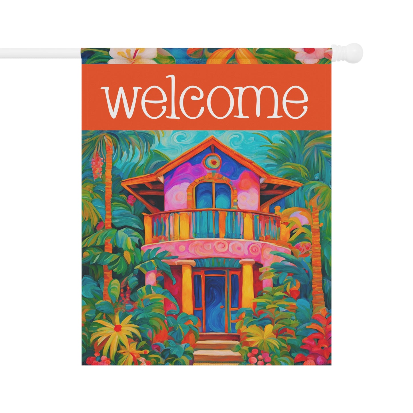 Beach House Welcome 2-Sided Garden & House Flag/Banner