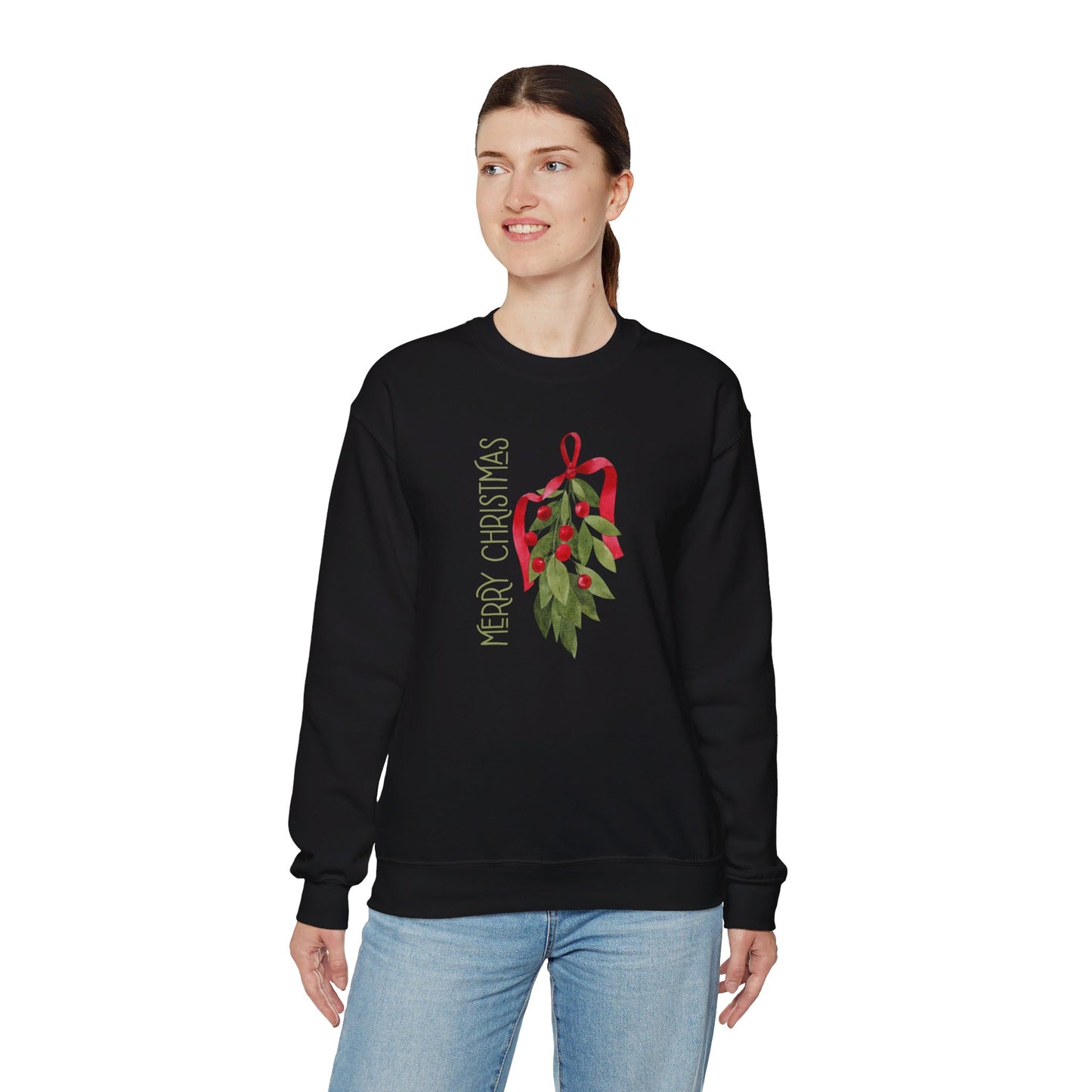 Merry Christmas Mistletoe Unisex Heavy Blend™ Crewneck Sweatshirt