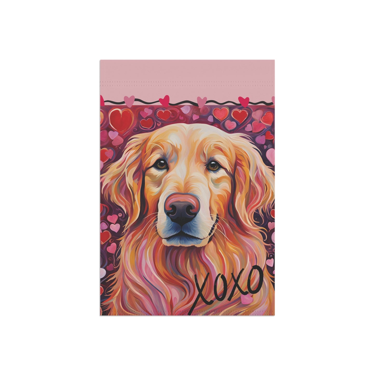 Golden Retriever Valentine 2-Sided Garden & House Flag/Banner