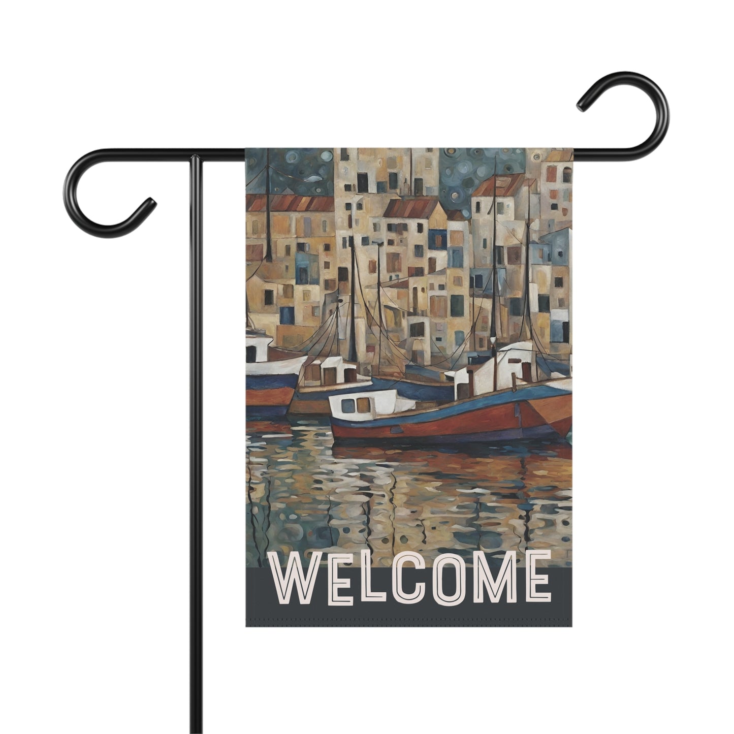 Boat Town Welcome 2-Sided Garden & House Flag/Banner