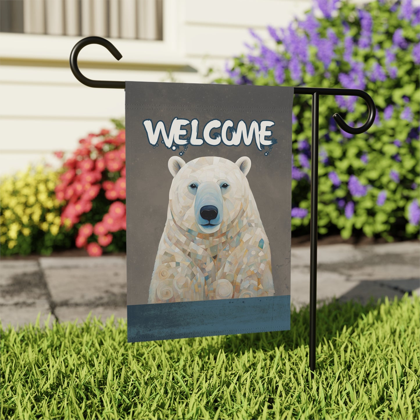 Polar Bear Welcome 2-Sided Garden & House Flag/Banner