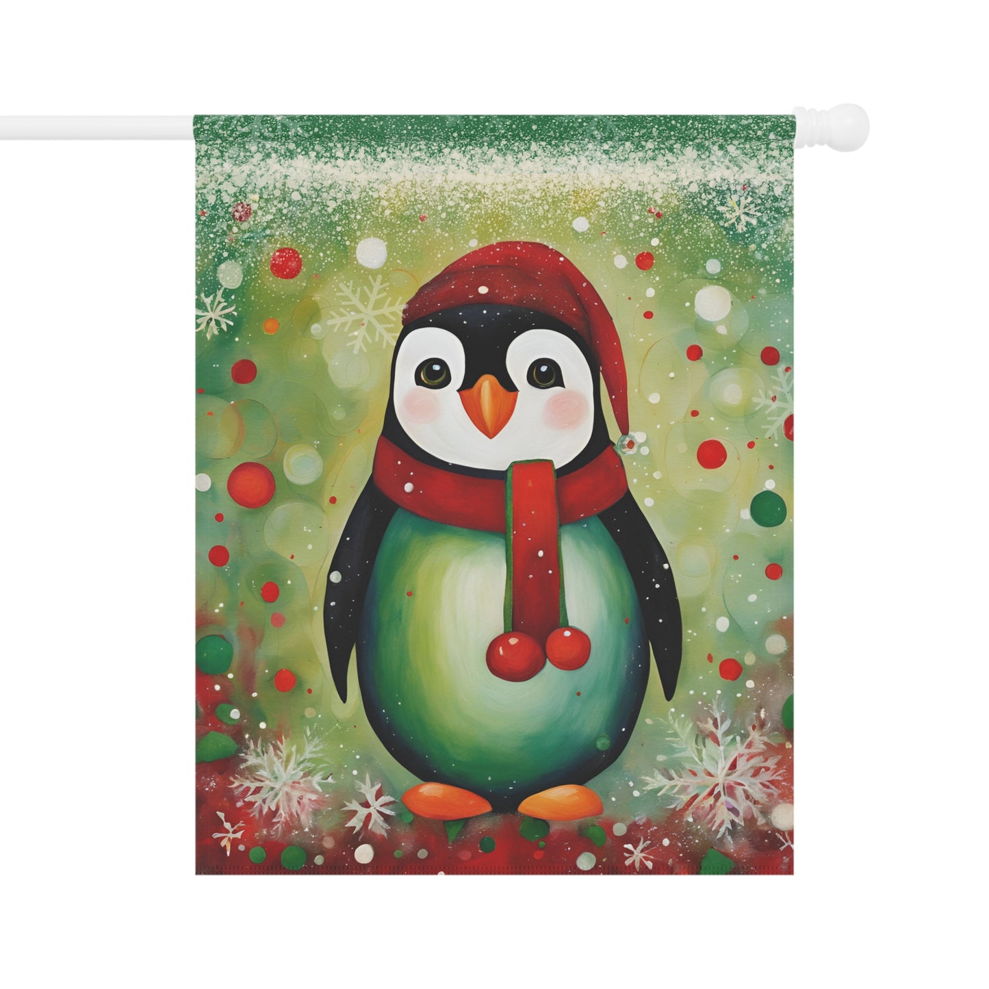 Holiday Penguin 2-Sided Garden & House Flag/Banner